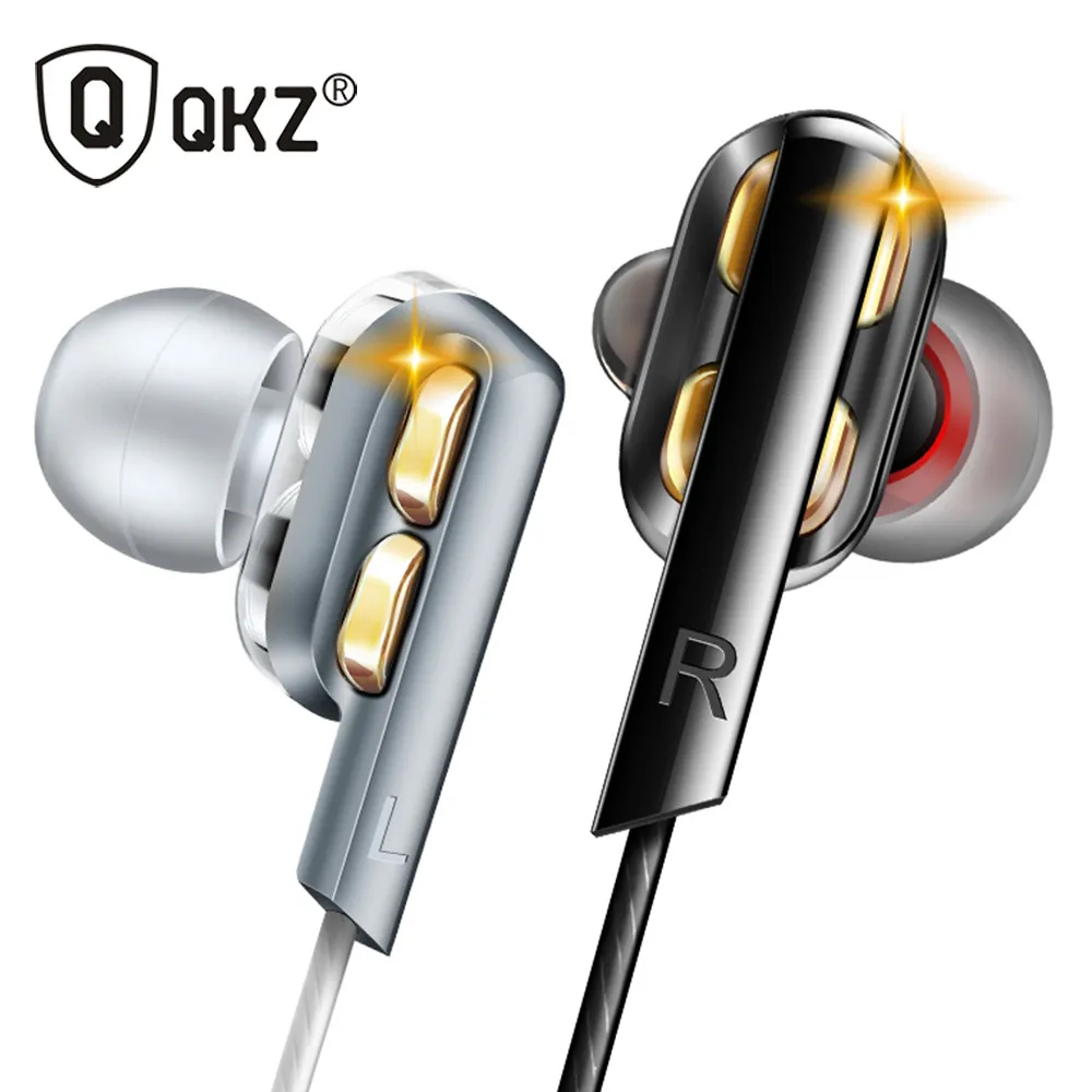 QKZ AK4 вкладыши наушники бас уха Hi-Fi гарнитура DJ металлические стерео с микрофоном