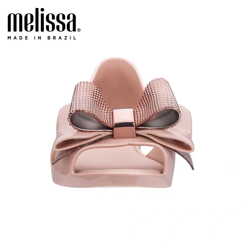 Melissa/оригинальная женская прозрачная обувь с бантом Модные сандалии Женские