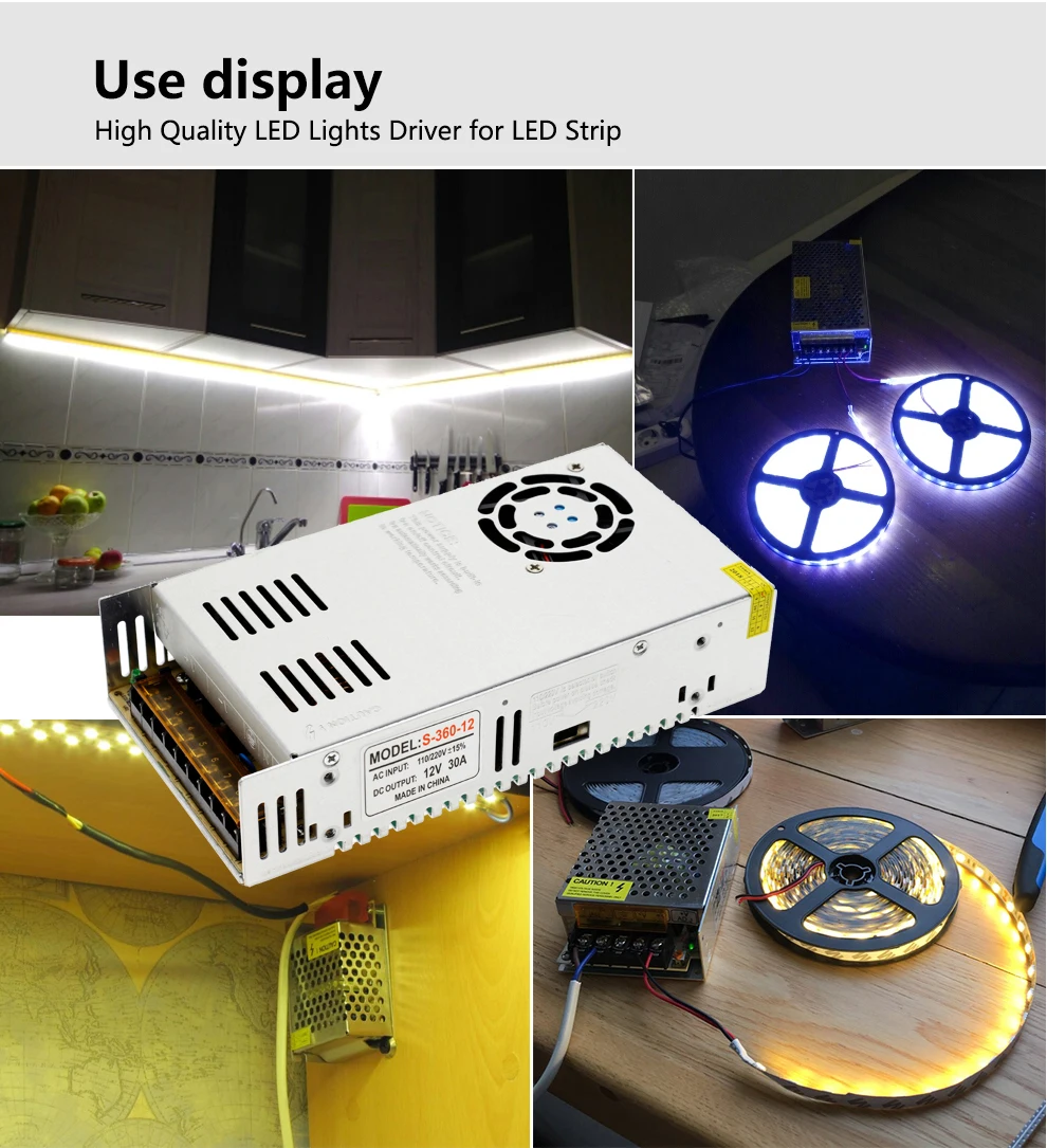 DC12V трансформаторы Высокое качество 60W 100W 200W 300W 400W 500W 600W светодиодный Питание адаптер драйвер для Светодиодные ленты света