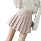 Женские юбки с завышенной талией, клетчатая плиссированная юбка А-силуэта с шортами, милая повседневная юбка для девочек, лето 2021