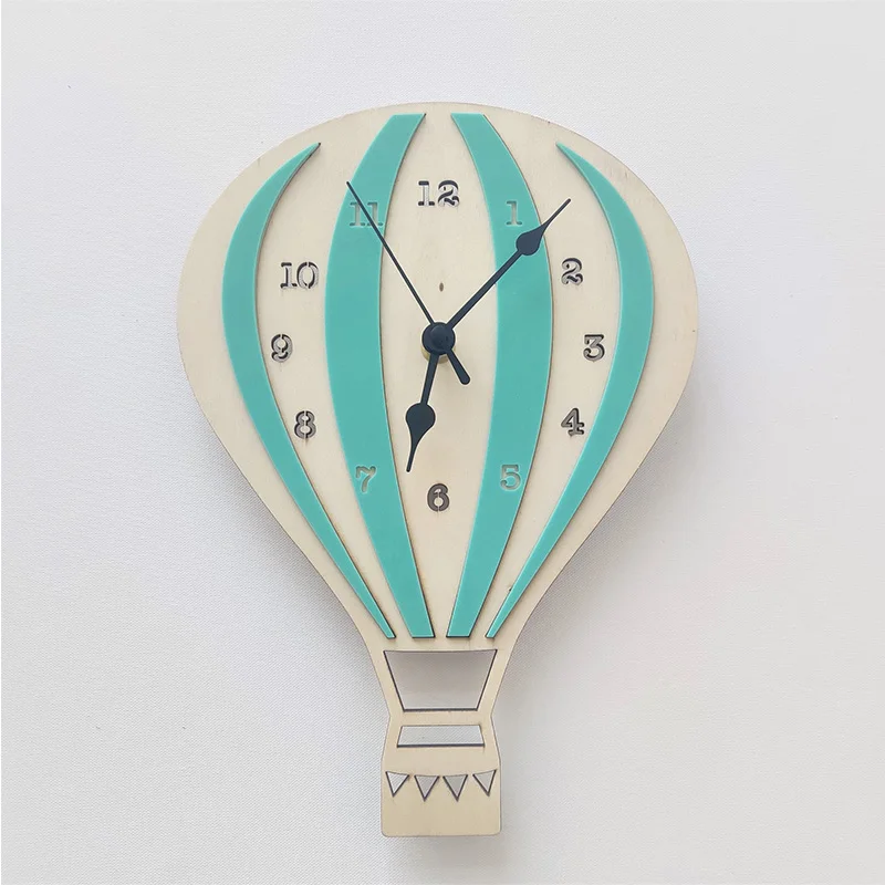 

Hot Air Balloon Wall Clock Does Not Tick Mute Decoration Cartoon Clock Children's Bedroom Kindergarten Living Room Decoration