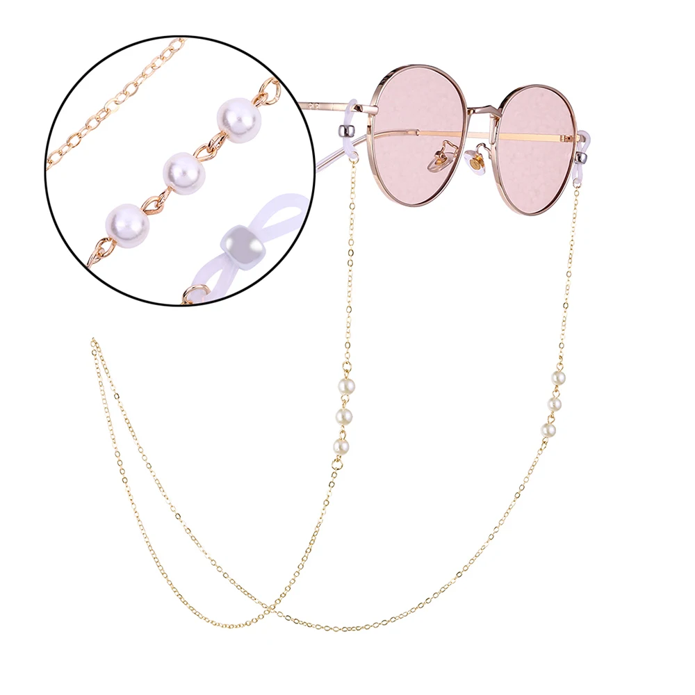 Цепочка для солнцезащитных очков Женская цепочка для очков brillenkoord cadena gafas держатель для очков с жемчугом аксессуары для очков Золотые очки с цепочкой D40