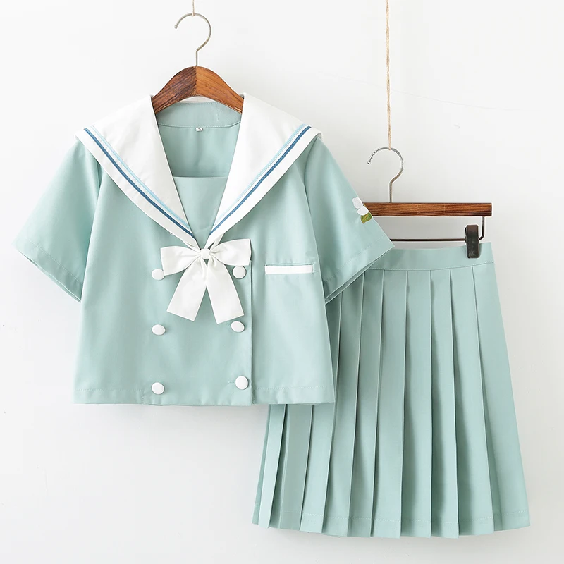 

Orthodox Soft Sister Jk Uniform Skirt Japanese Deformation Placket Middle Suit Long Sleeve Sailor Uniform Class School Uniforms