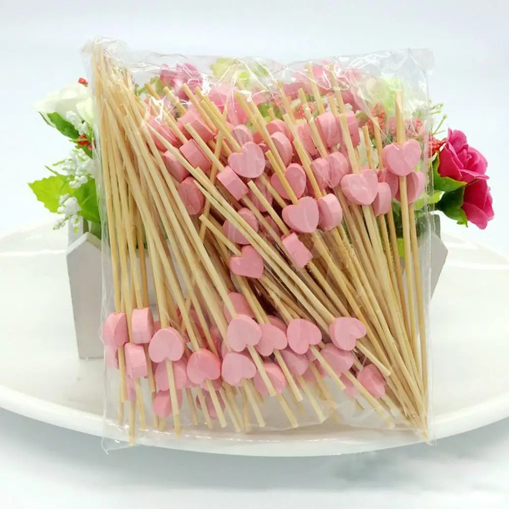 100 шт./компл. одноразовые бриллианты из бамбука пищевые искусства для пикника