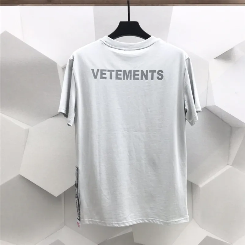 

2021ss Dollar Mark Note Patch Vetements T-shirt Men Women High Quality T Shirt Reflective Logo Vetements Tee Tops
