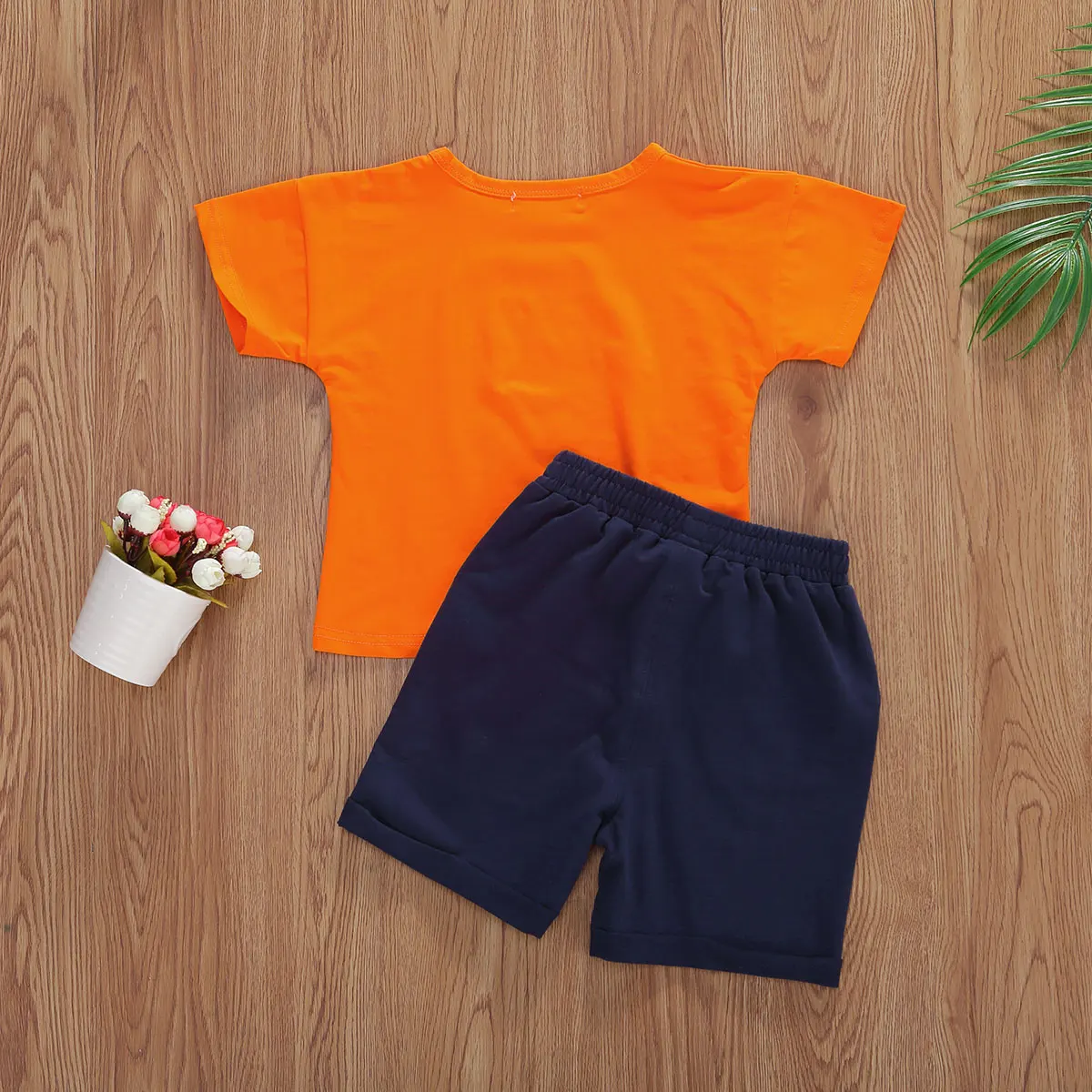 

Summer Causal Kids Baby Boys 2T-7T Clothes Sets Letter Print Short Sleeve Cotton T Shirts Tops Shorts 2pcs
