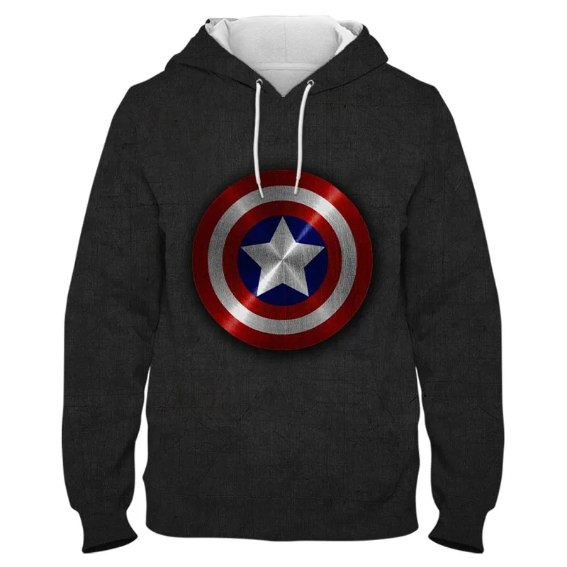 

3D crest sweatshirt, superhero printed clothing, marvel cartoon, Captain America, spring and autumn, novelty in 2021