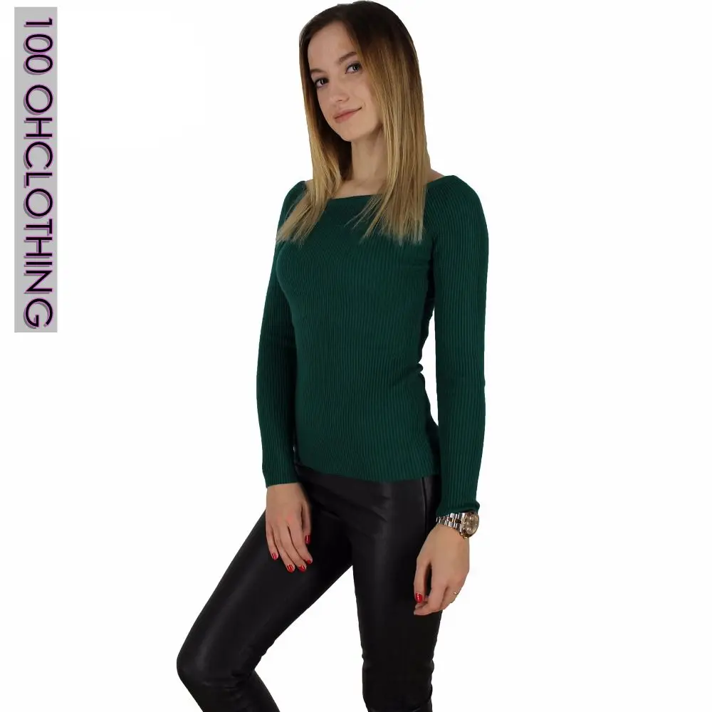 

Женский осенне-весенний кашемировый свитер, модный пикантный женский свитер с большим круглым вырезом и пуловер, теплый трикотажный свитер с длинным рукавом OH100, 2021