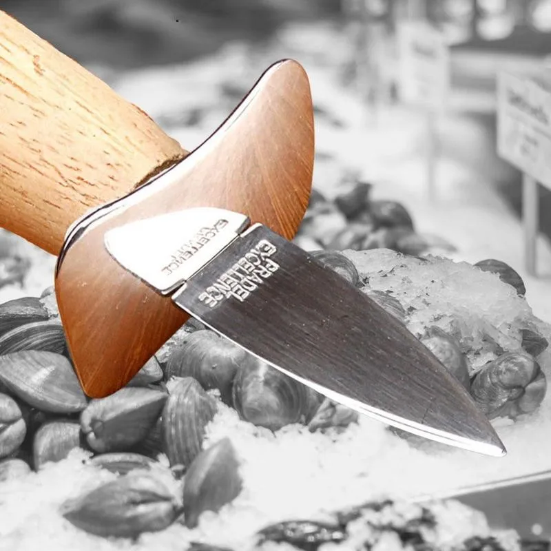 1 шт. стальной нож для морепродуктов с зубчатым ножом и деревянной ручкой ножи