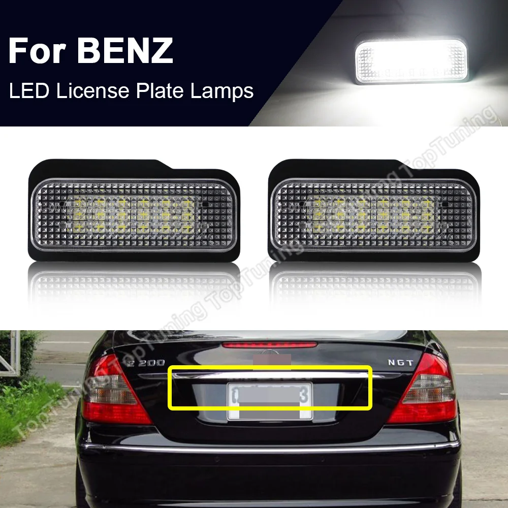 

For Benz W211 4D 5D 03-09 W203 5D 01-07 W219 4D 04-10 R171 2D 04-11 Tesla Model S 12-16 LED License Plate Light Lamp 2PCS
