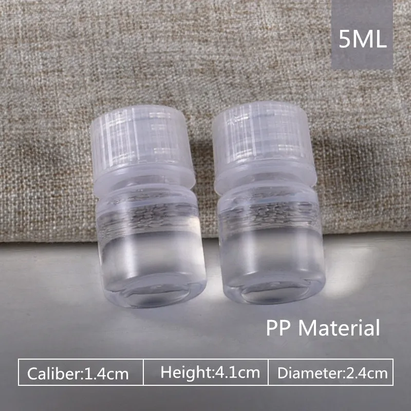 5ML clear 2 шт./лот многоразовые пластиковые бутылки с широким горлышком с винтовой крышкой пищевой Полипропиленовый Контейнер 5 мл-500 мл - Цвет: 5ML clear