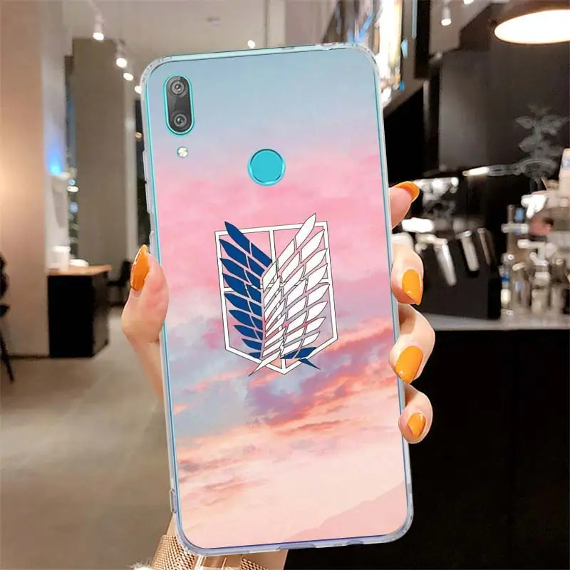 

attack on Titan Case for Huawei Y9 Prime Y9s Y7 Y6 Y5 2019 Mate 30 Enjoy Z 5G 20 Pro 10 Lite Silicone Phone Coque