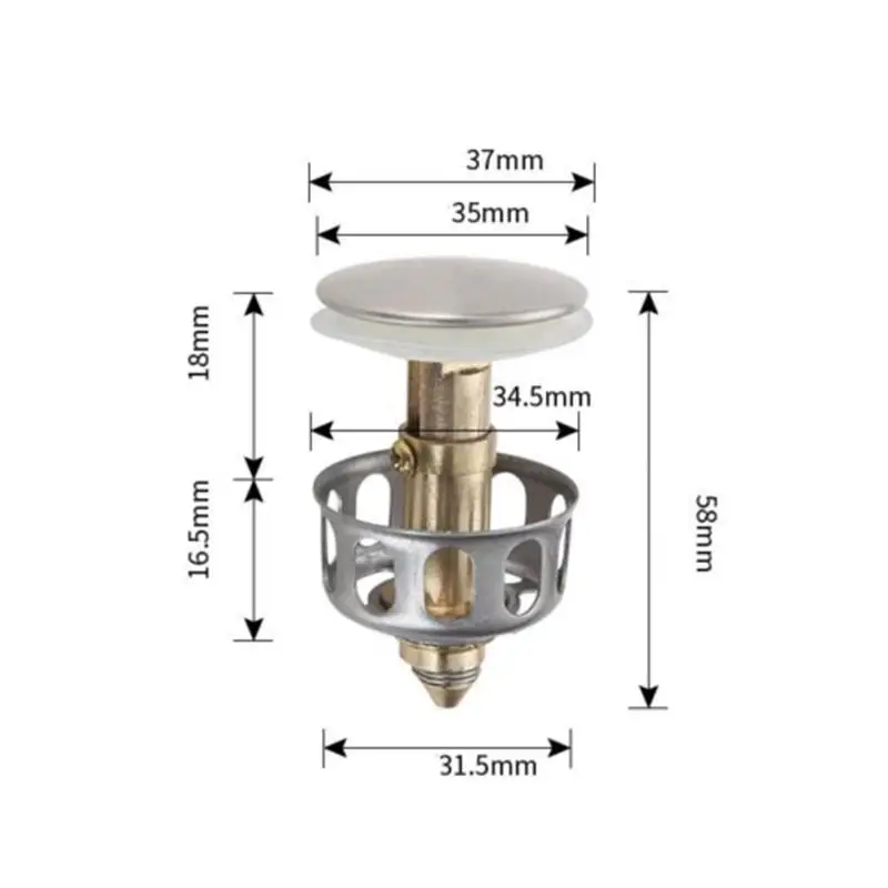 

Universal Wash Basin Bounce Drain Filter High Quality Bounce Core Steel Push-type L7J1