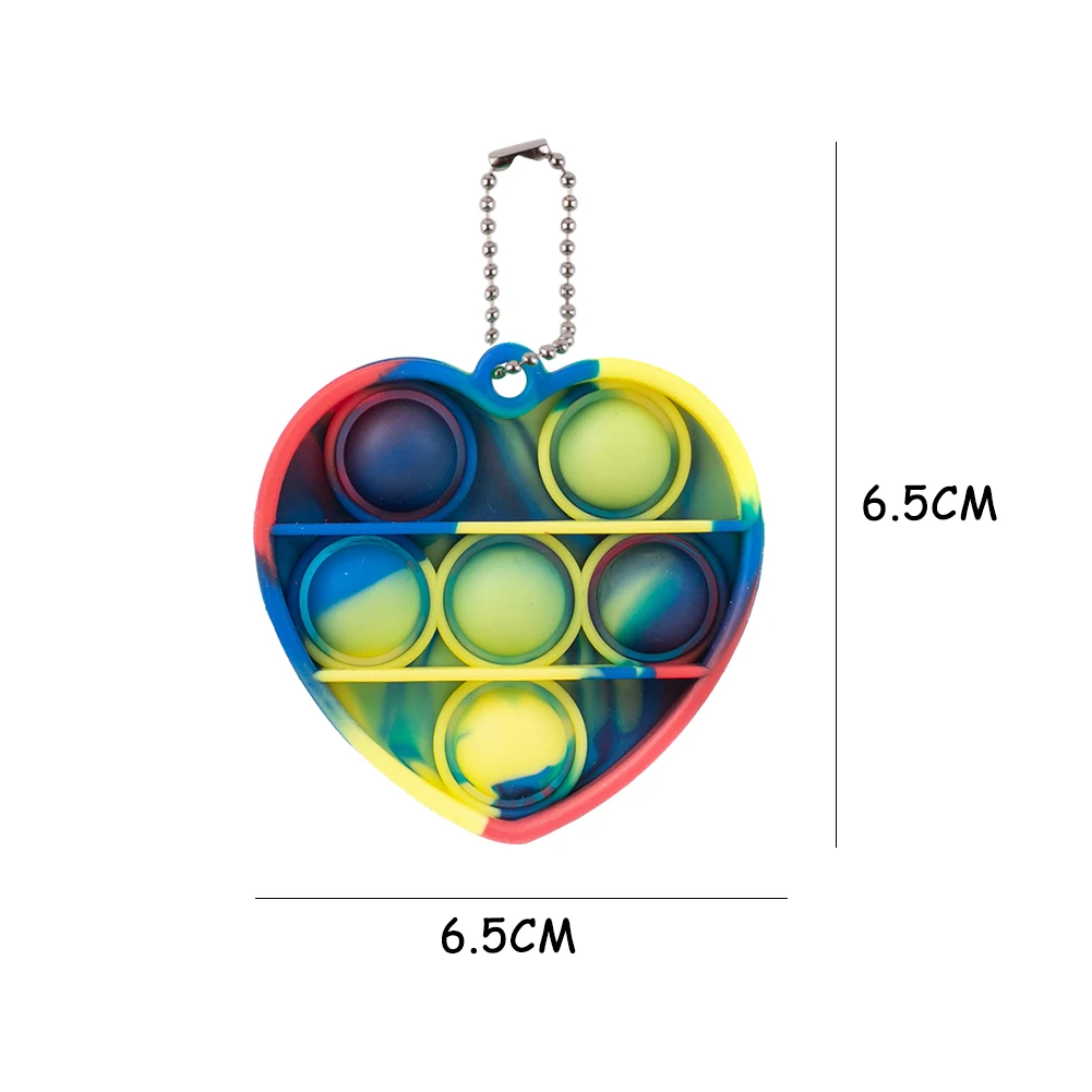 

NEW Silicone Tie-Dye Push Bubble Keychain Sensory Toys Anti-stress Relaxing Fidget Autism Toys for Adults Kids dropshipping