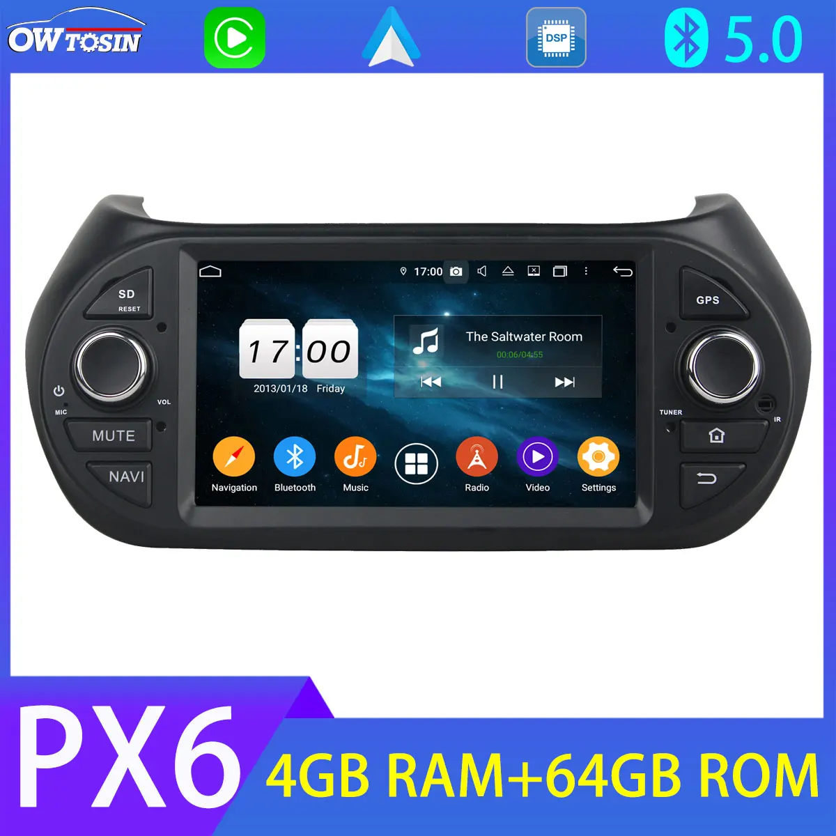 PX6 4G + 64G Android 10 0 GPS Радио автомобильный мультимедийный плеер для Fiat Fiorino Citroen Nemo Peugeot