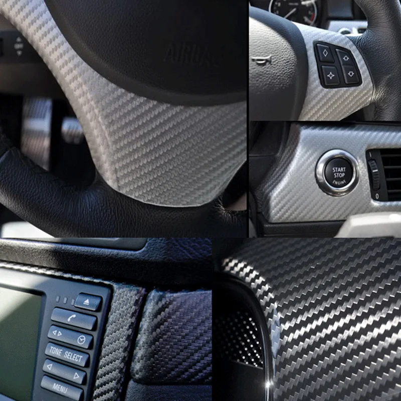 

3D Carbon Fiber PVC Black Car Stickers Car Wrap Sheet Roll Film Sticker Motorcycle Automobile Styling Decals