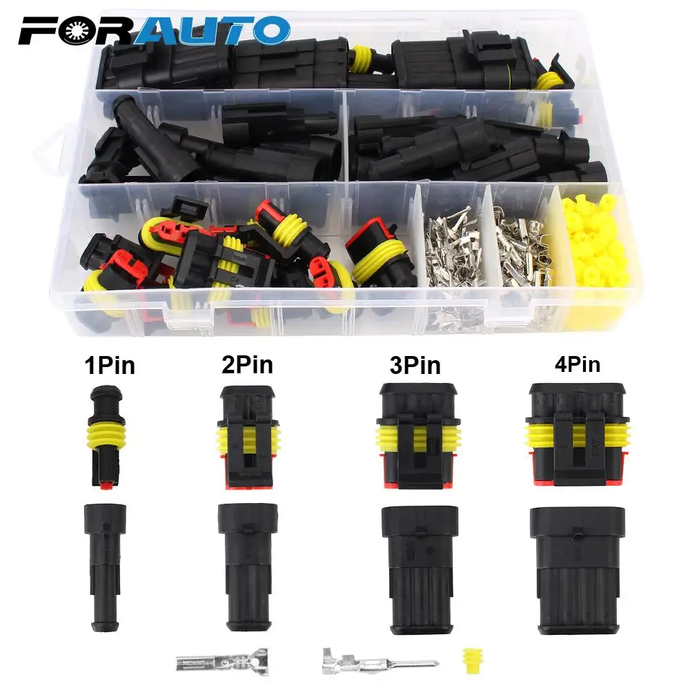 

Car Wiring Automotive Solder Wire Electrical Wire Connectors Kit for Car Motorcycle Yacht 1-4 Pin Plug Auto Seal Socket