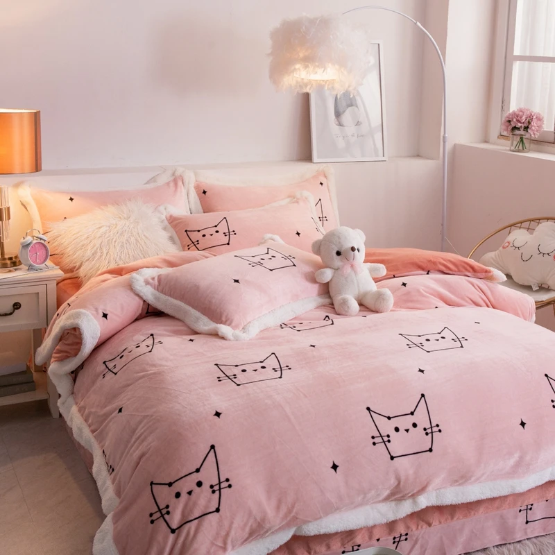 4 шт. бархатные комплекты постельных принадлежностей | Дом и сад