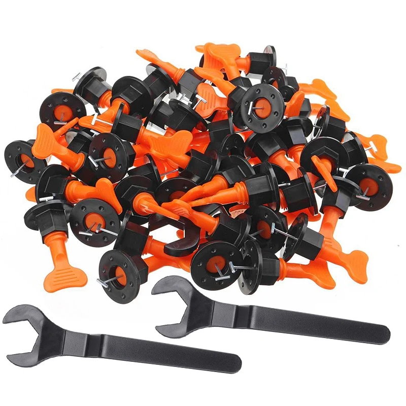 

SHGO HOT-100Pcs Alignment Tile Leveling Wedges Tile Spacers System Flat Ceramic Leveler for Floor Wall Construction Locator