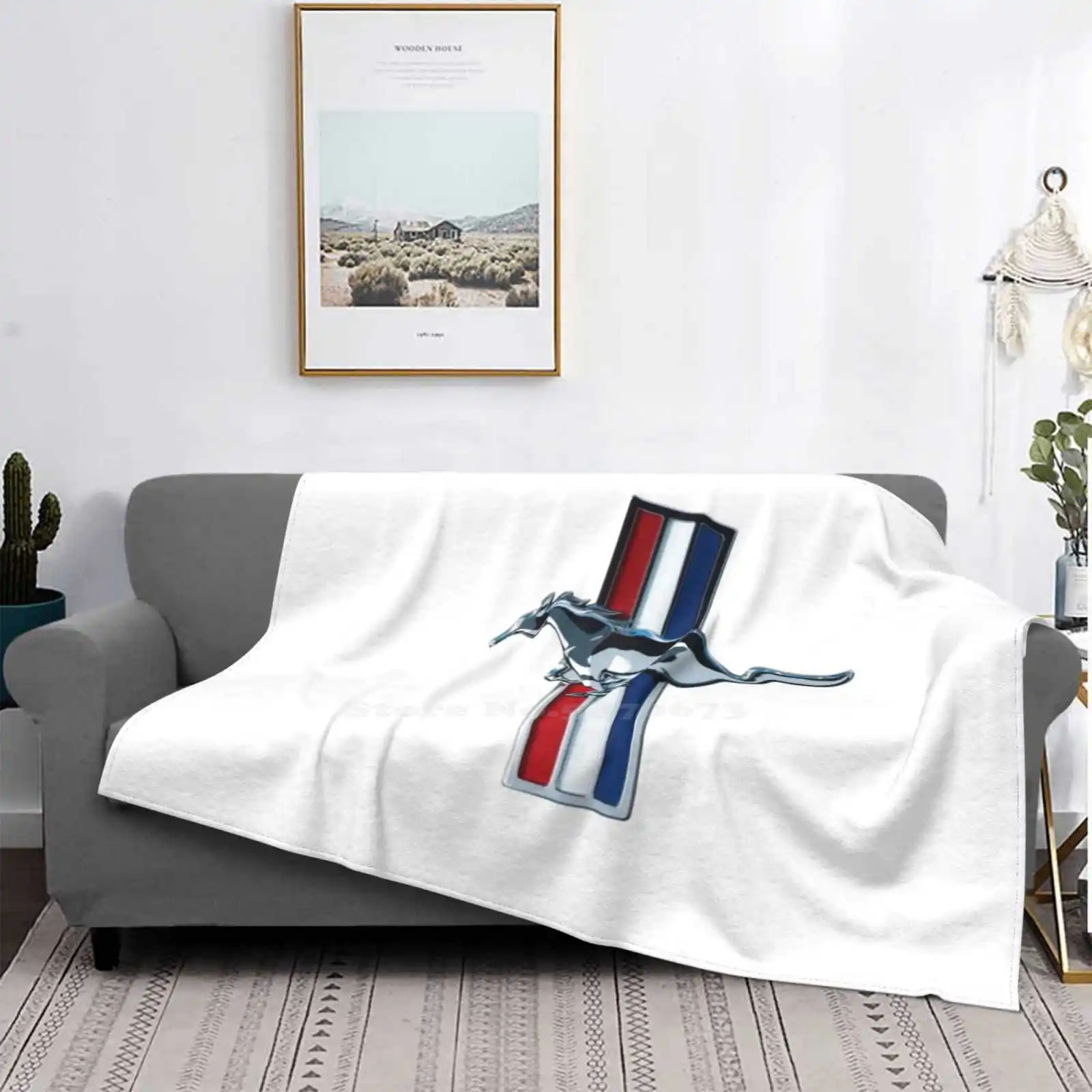 

Трендовый стиль с логотипом, забавное модное мягкое одеяло с логотипом США, американский автомобиль, мышечный автомобиль, лошадь