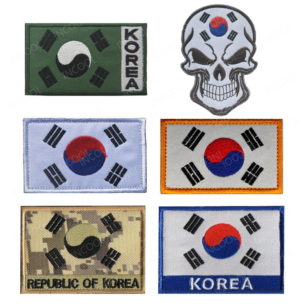 Светоотражающие нашивки с вышивкой в южнокорейском стиле корейские флаги