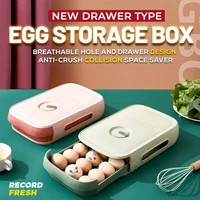new egg storage box egg tray containers kitchen refrigerator eggs plastic dispenser drawer type fresh preservation box with lid