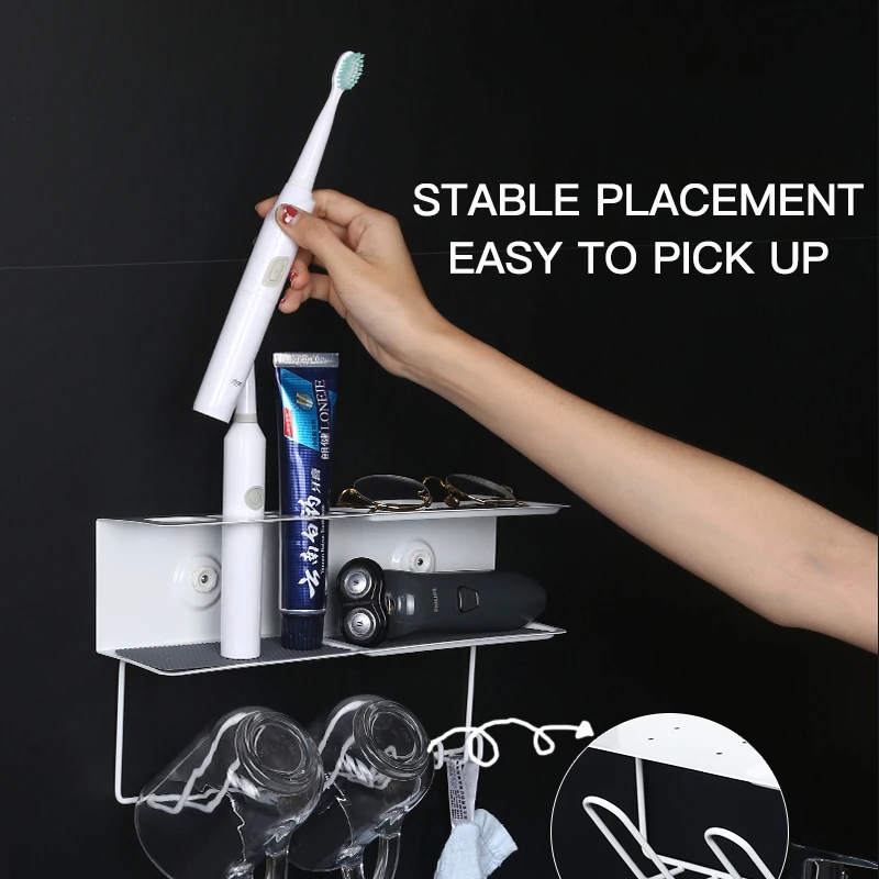 

Electric Toothbrush Holder For Bathroom Wall-Mounted Razor Frame Without Punching For Bathroom Accessories Stand Toothbrush Case