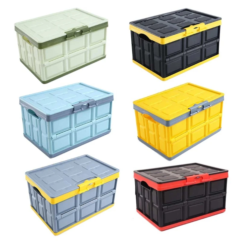 

30L Car Storage Box Foldable Storage Bin Organizer Box with Lid for Home G