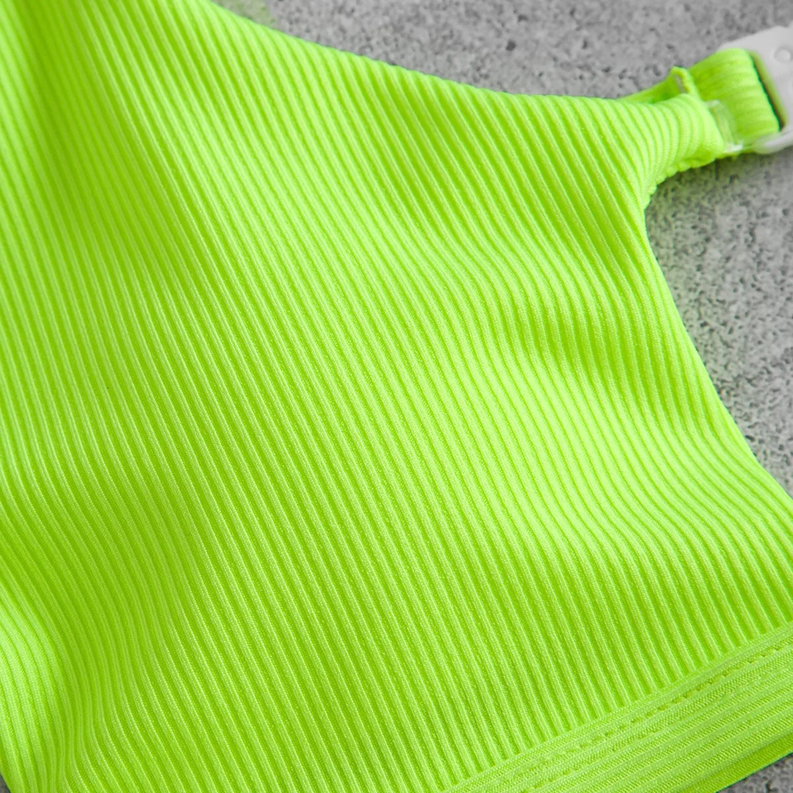 

Low Waist Bikinis 2021 Swimwear Women Push Up Swimsuits Solid Brazilian Bikini Ribbed Biquini Clear Strap Swim Bathing Suits