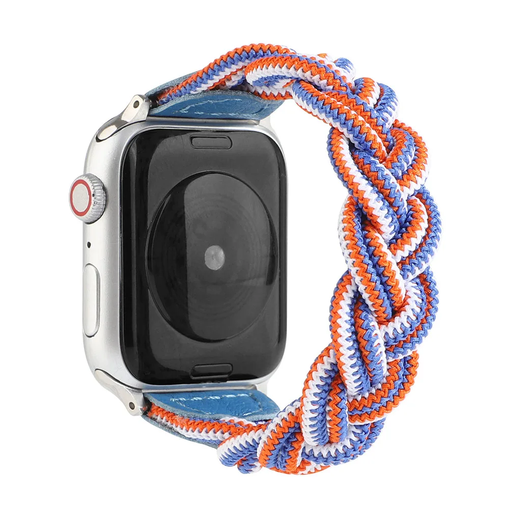 Ремешок нейлоновый для Apple Watch Band 38 мм 42 44 40 плетеный эластичный спортивный
