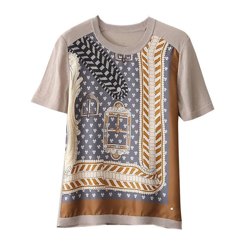

T-shirt female short sleeve loose summer 2021 new chiffon shirt