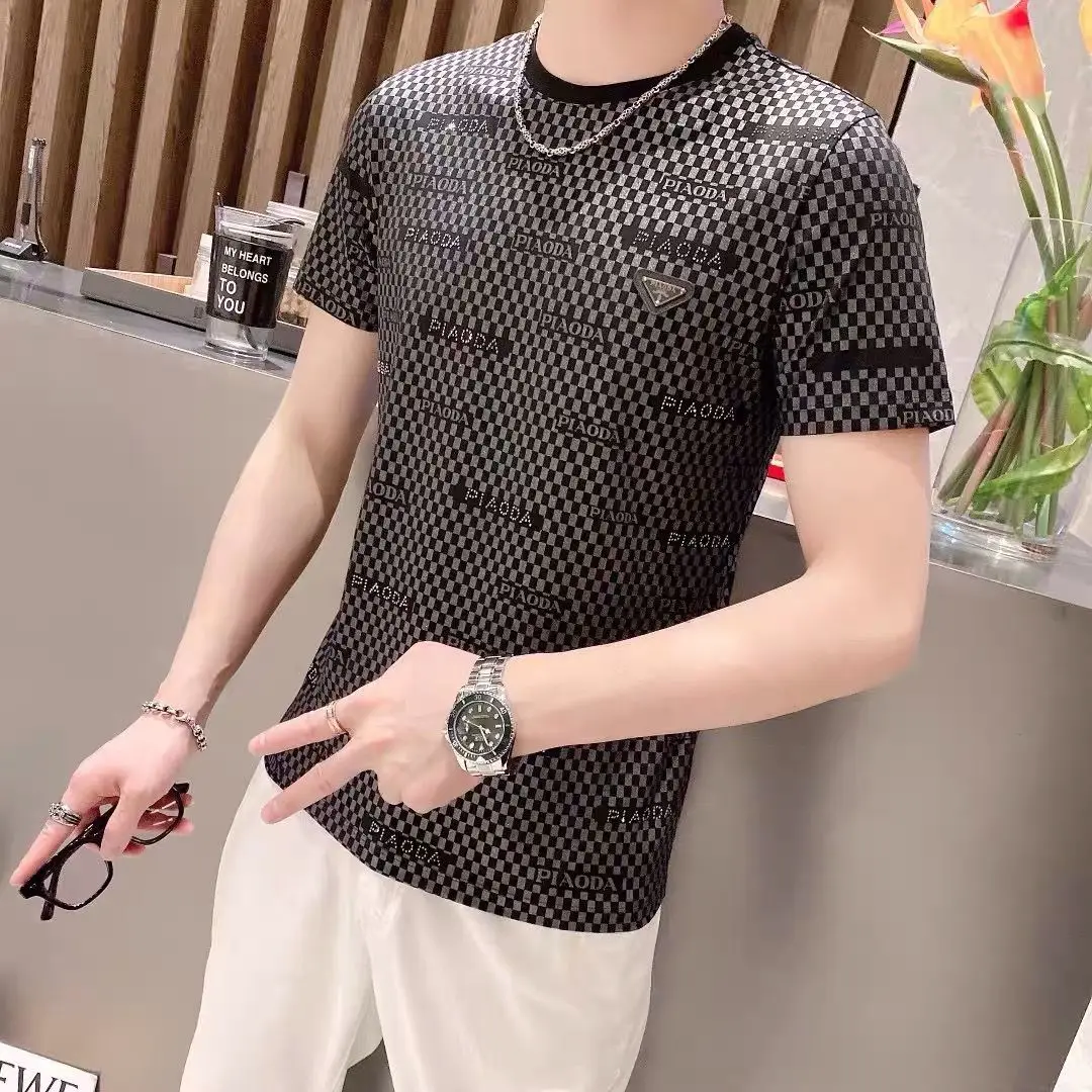 

Summer new short sleeve T-shirt 2021 tide brand men's ins high-end half sleeve round neck pullover printed shirt