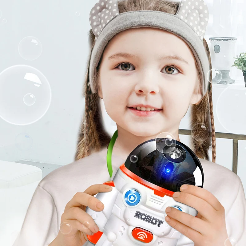 

Electric Bubble Machine Spaceman Sound Light Battery Powered Bubble Robot Bubble Blower Device For Summer Outdoor Wedding Kid