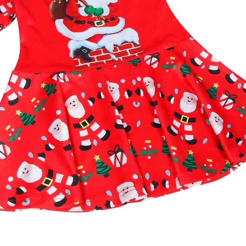 Платье Санта Клауса Новый рождественский костюм Санты для девочек новогодняя