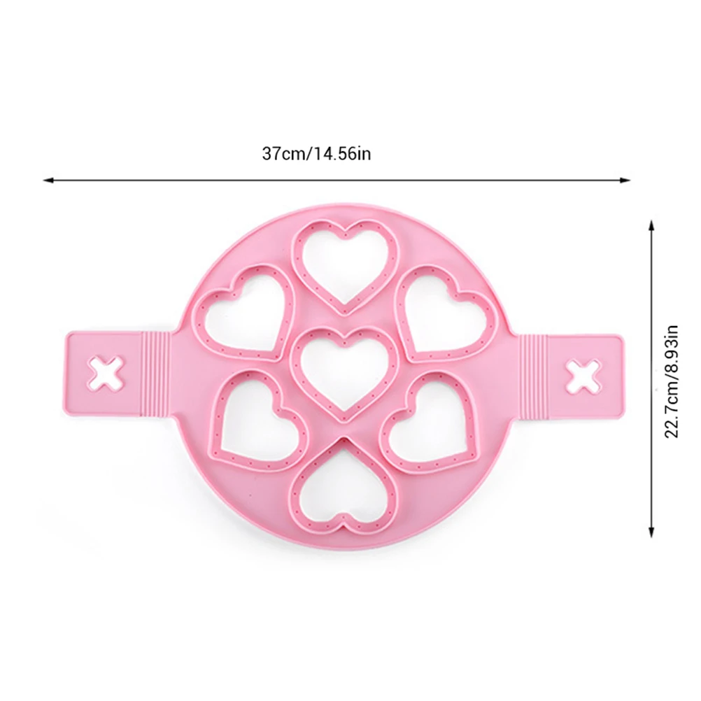 Силиконовая форма для блинов в форме сердца яиц 7 отверстий антипригарная жарки