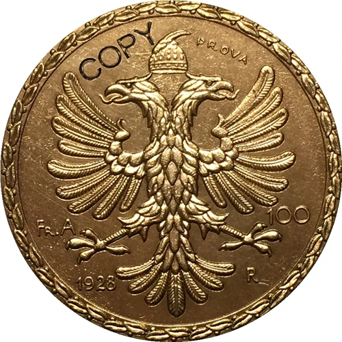 Албания 1928 100 Franga Ar копия монет 35 мм