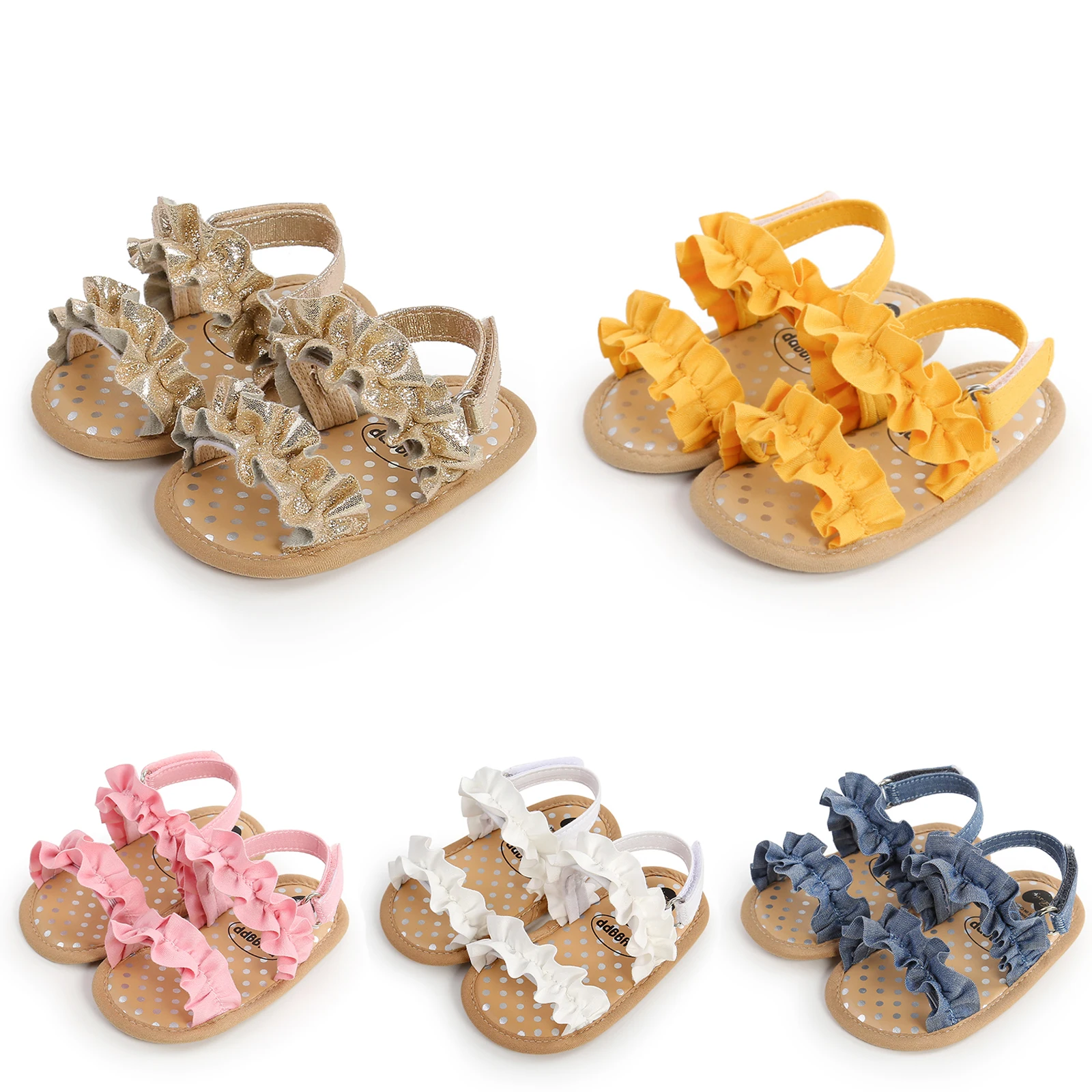 

2021-04-08 Lioraitiin 0-18M Baby Girl Shoes Sandals Premium Soft Rubber Sole Anti-Slip Flower Lace Crib First Walker Shoes