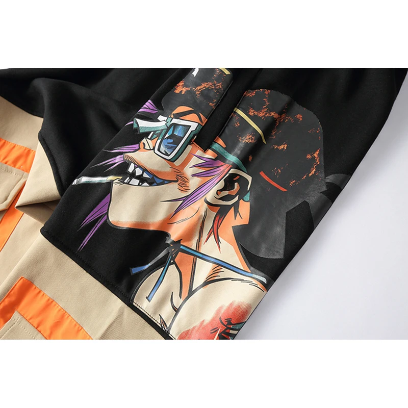 Штаны шаровары для бега с мультипликационным принтом в стиле Харадзюку