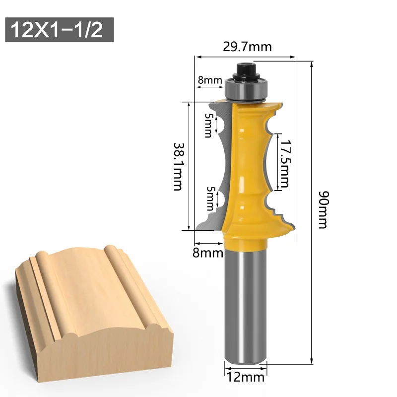 1Pc 1/2" 8mm 12mm Shank Chisel Woodworking Cutter Tools Mitered Drawer Front Molding Router Bit Wholesale Price | Инструменты