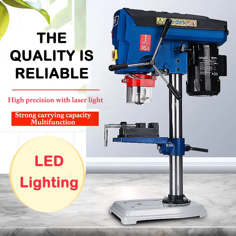 Multifunctional High Precision Small Drilling Machine with Laser Light Metal Wood Drilling Machine Woodworking Machinery DP16PRO