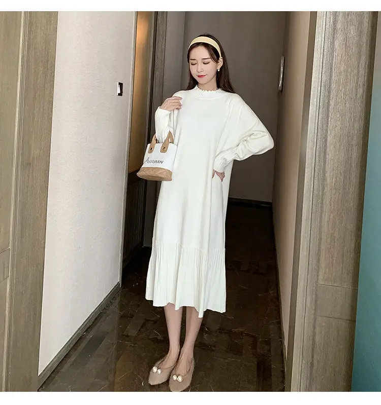 Heydress 2019 Женское зимнее вязаное платье свитер винтажное женское с рюшами размера