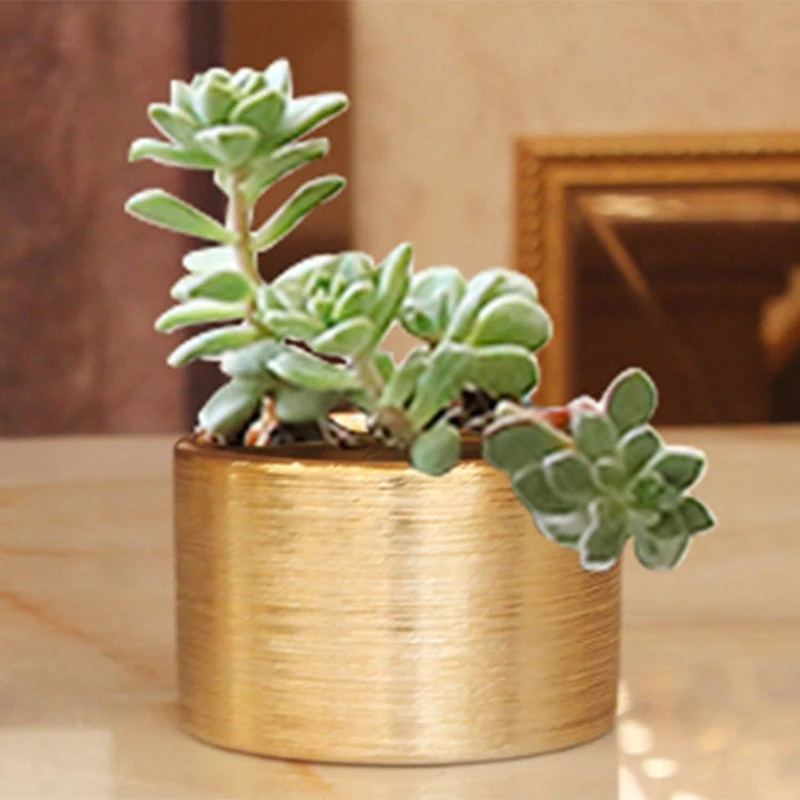 Современная керамическая ваза для цветов позолоченная цветочный горшок