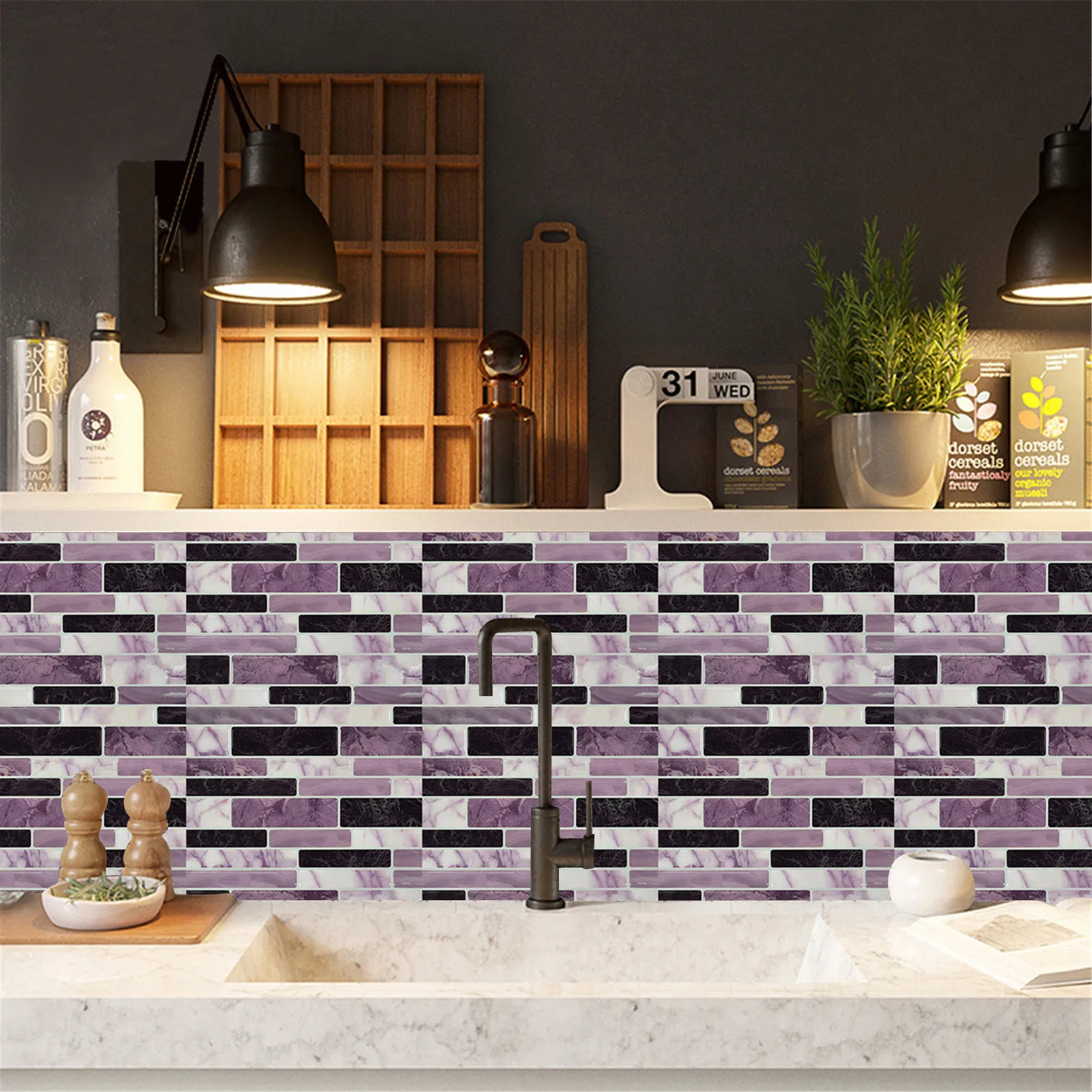 10 шт./набор самоклеящиеся настенные 3D-Наклейки для кухни и ванной | Дом сад