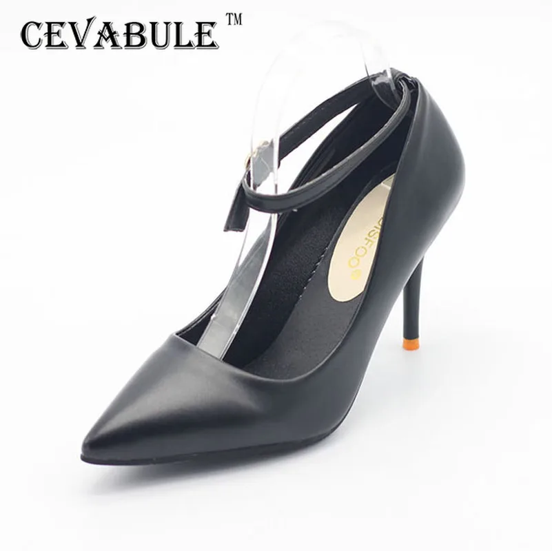 Женские туфли на металлической пуговице CEVABLUE классические в офисном стиле 3