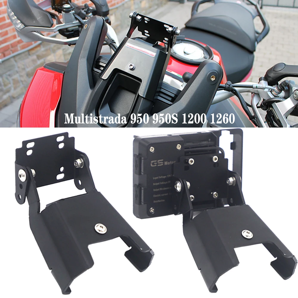 New Motorcycle Mobile Phone Stand Holder GPS Plate Bracket For Ducati Multistrada 950 S from 2017 1260 from2018 Enduro from 2016