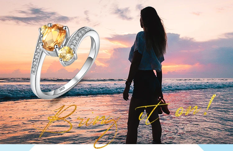 Jewelrypalace стерлингового серебра 925 0.9ct натуральный цитрин 3 камня Юбилей кольцо изящных ювелирных изделий для Для женщин заявление кольцо бренд