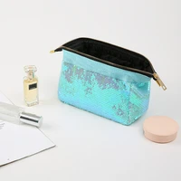 fish scale sequins cosmetic bag fashion lady banquet party handbag casual shopping travel portable zipper toiletry beauty pouch