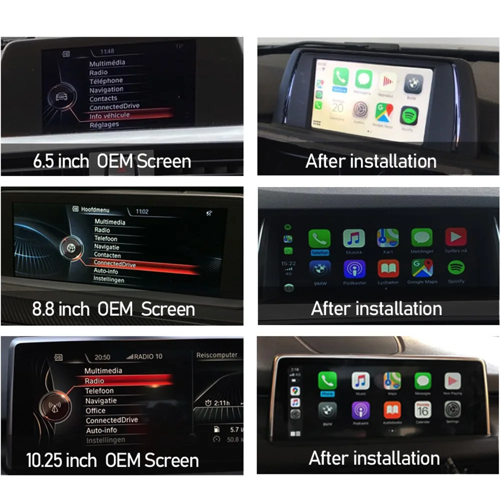 

Wireless Apple CarPlay Android Auto Interface Decoder for BMW E60 E70 E71 E84 F01 F02 F10 F11 F20 F25 F26 F30 F31 NBT CIC system