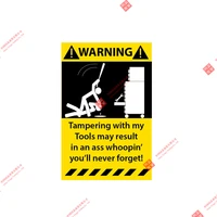 personality warning decal tampering with my toolbox car racing helmet sticker pvc for car racing car laptop helmet