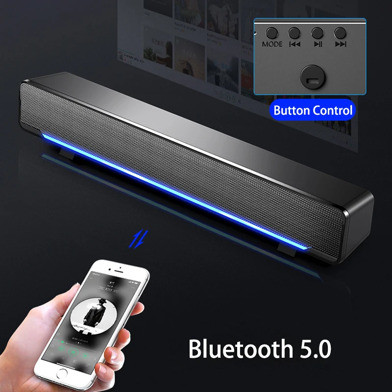 Саундбар 2021 проводной и беспроводной Bluetooth 5.0 динамик для ТВ с сабвуфером